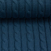 Zopfstrick aus Baumwolle rauchblau - Stoffmeisterei